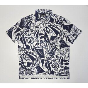 RLX Ralph Lauren Airflow Printed Nautical Short Sleeve Polo Top